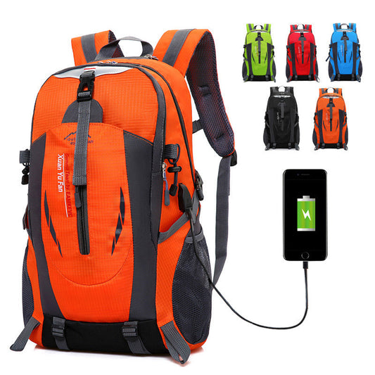 USB rechargeable large capacity double-shoulder outdoor travel backpack for men and women