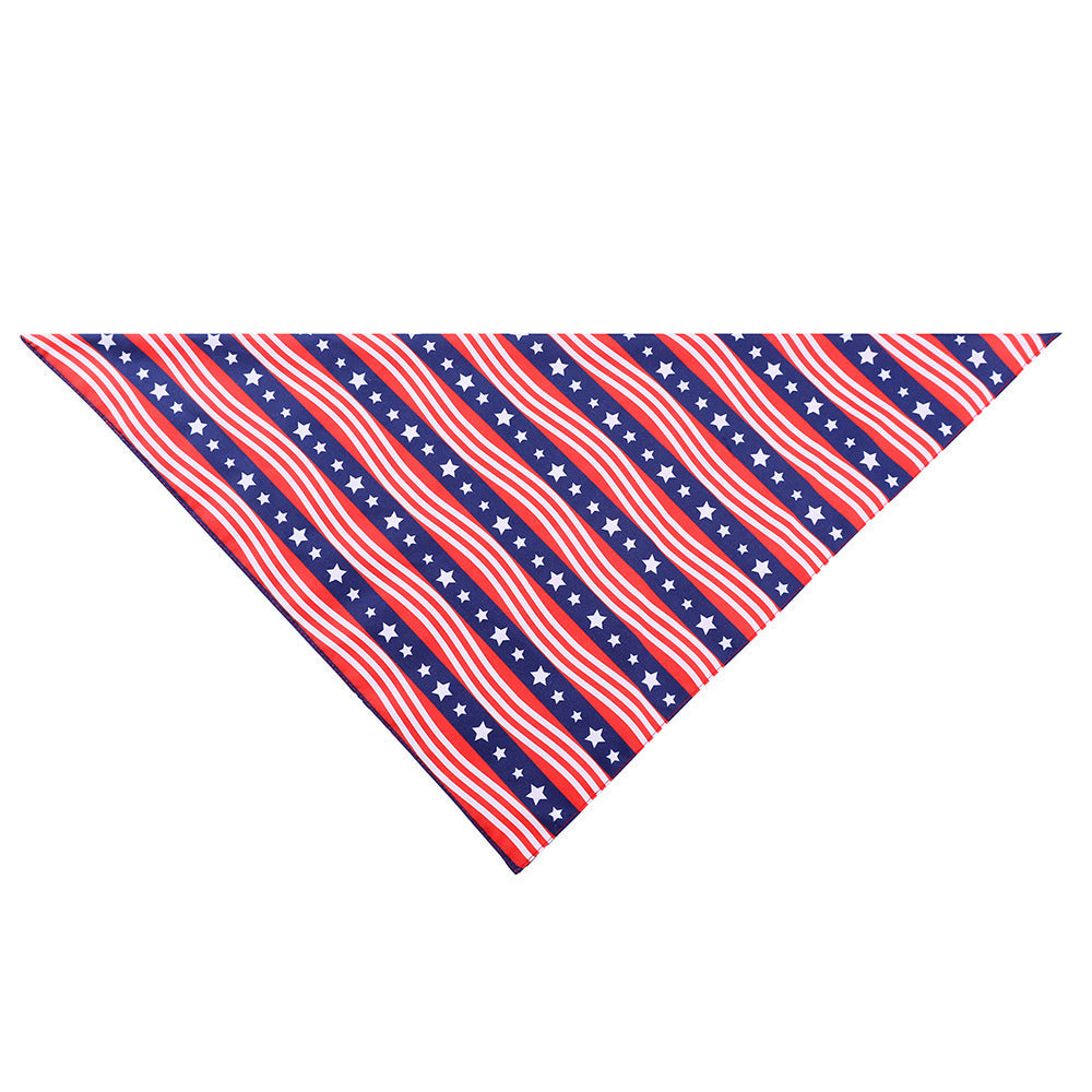 American flag pet drool scarf for dogs and cats, patriotic print with adjustable neck fit