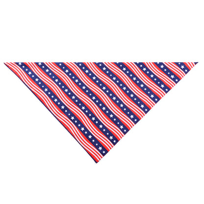 American flag pet drool scarf for dogs and cats, patriotic print with adjustable neck fit