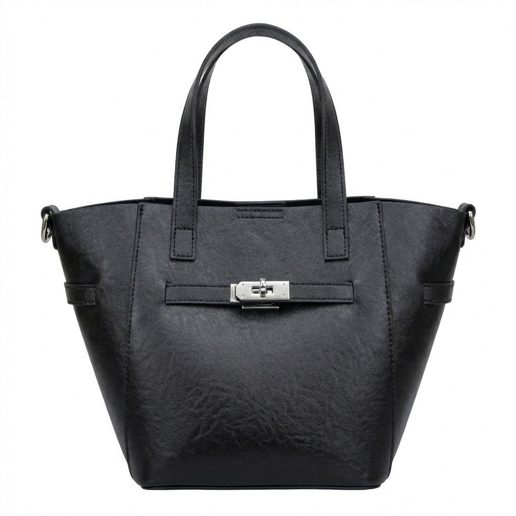 Large top-grain vegetable-tanned leather basket bag, cross-border commuter handbag for women