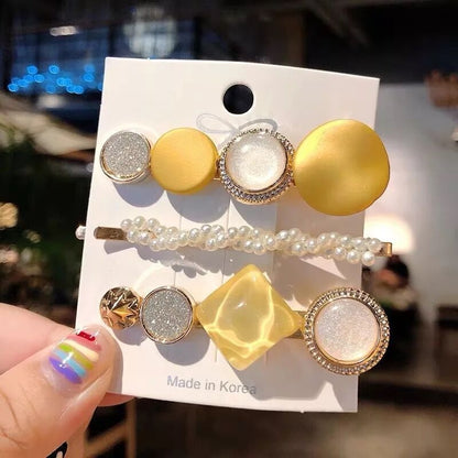 Pearl hair accessories by My Store displayed together for styling hair
