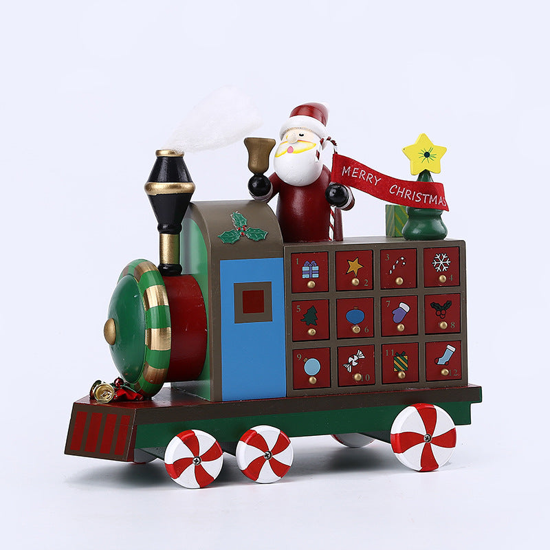 Christmas window decorations with festive seasonal designs displayed on a windowpane