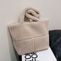 Women's Designer Luxury Plush Bag Winter Fashion Cute Tote Handbags Large Capacity Portable Single Shoulder Furry Bags