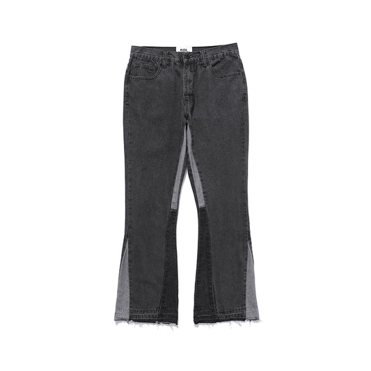 BackupMyFilesNow patchwork drop jeans with distressed denim and colorful patchwork details, casual style for everyday wear.