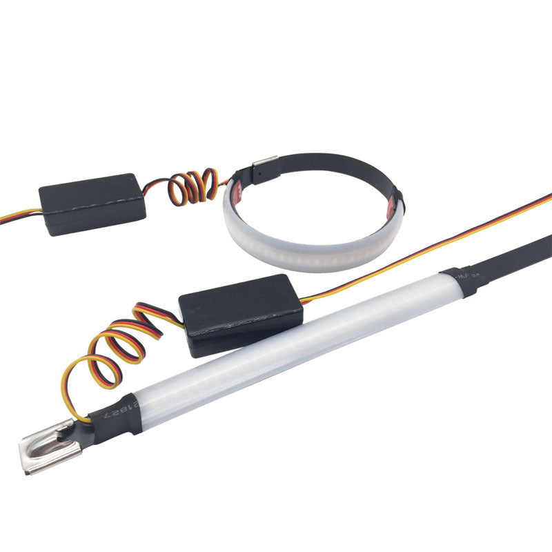 Two-color motorcycle modified LED ring turn signal with front shock absorber turn light ring