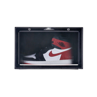 Sneaker storage box shoe cabinet with clear front door for organized footwear display