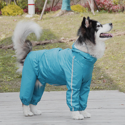 Medium and large dog poncho by My Store, lightweight pet rainwear shown in neutral color