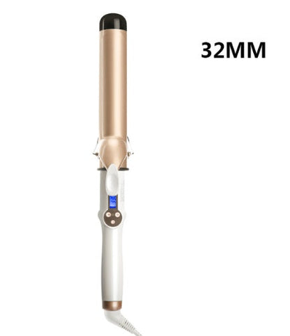 LCD hair curler curling iron by My Store with digital display and heated styling barrel