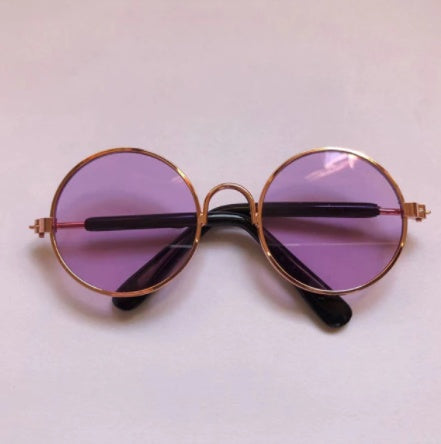 Cat wearing pet cat glasses and sunglasses, featuring a stylish frame for small pets