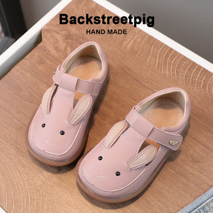 Children's small leather princess shoes with non-slip soft soles and cute cartoon design by My Store