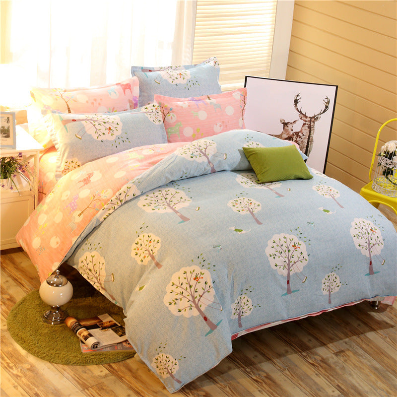 Cashmere cotton bedding set in a soft, neutral fabric texture