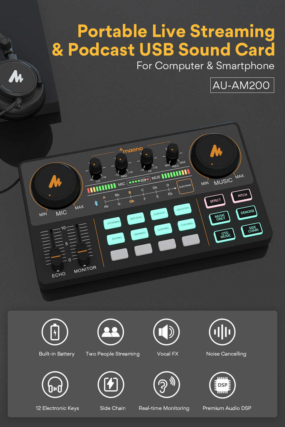 Mobile computer universal live broadcast equipment setup<center></center>