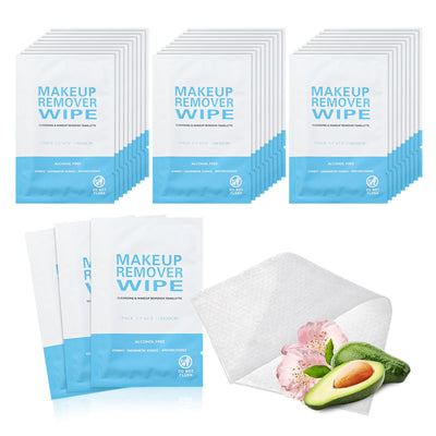 BackupMyFileSNOW® makeup remover wet wipes, individually wrapped, 200-pack for quick face cleaning, travel, and large events.