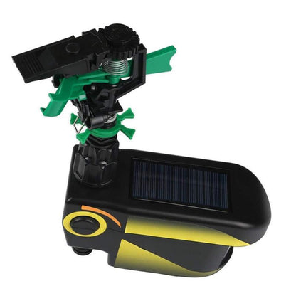 Automatic sensing animal repellent garden sprinkler with motion sensor and water spray stake