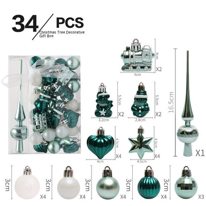 Christmas decorations ball set with colorful Christmas tree pendants ornaments