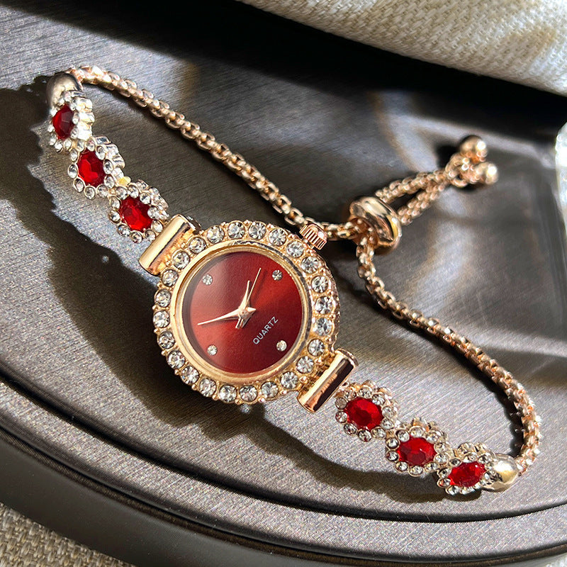 Fashionable quartz watch with pull-out diamond detail on the dial, My Store brand
