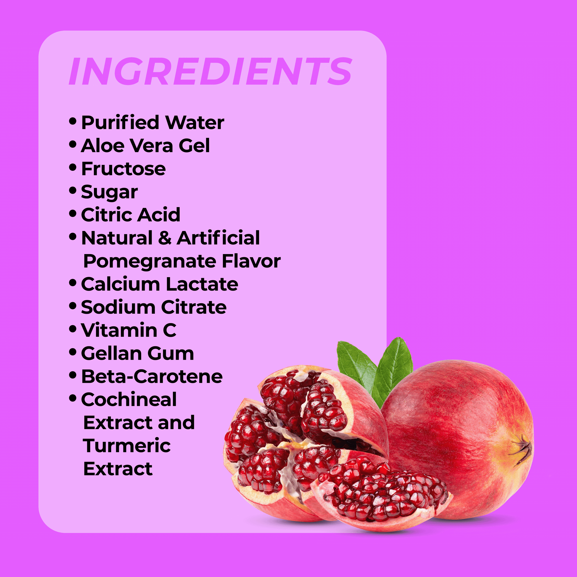 Aloevine Pomegranate Aloe Vera Drink with Aloe Pulp, 16.9 Fl Oz, 20 Count Bottles