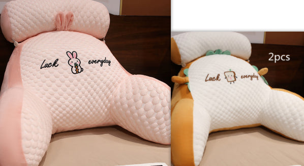 Fluffy triangle reading cushion pillow, large soft backrest lumbar cushion for sofa, bed, or office chair
