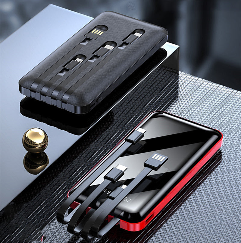 Large capacity mobile power bank in a compact black design