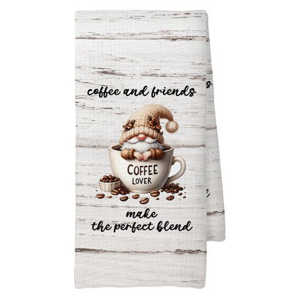 CUANFDDSF Coffee Gnomes Coffee Bar Decor Kitchen Towels Coffee Lover Gifts for Women Men Girls Coffee Station Decor，Coffee Bar Accessories Decoration Tea Towels Kitchen Hand Towels 16x24 Inch
