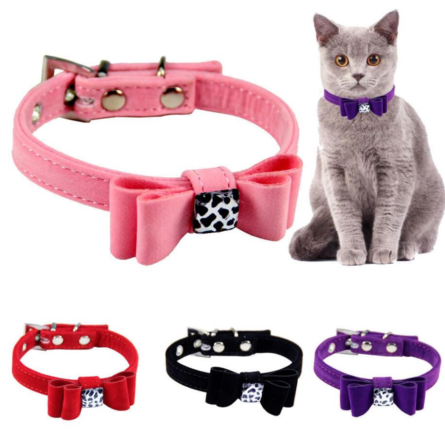 Flannelette dog collar with bow tie by My Store