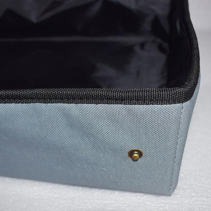 Folding waterproof high-grade cat litter box shown in a compact design