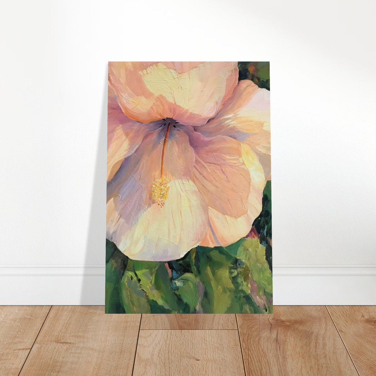 'Hibiscus' Floral I 16x24 Museum-Quality Matte Paper Poster | Original Artwork by American Artist Barbara Cleary