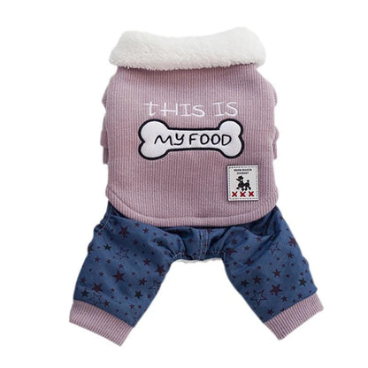 Bone clothes pet clothing displayed for pets, featuring a bone-themed design by My Store