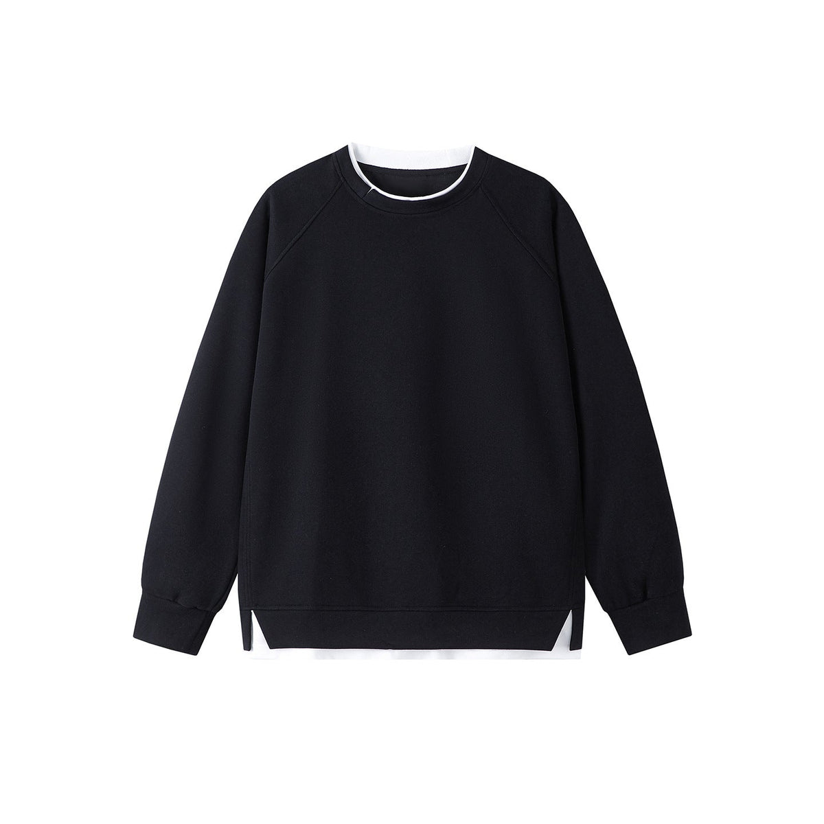 Women's spliced crew-neck pullover top by My Store in a casual color-block design