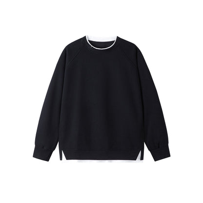 Women's spliced crew-neck pullover top by My Store in a casual color-block design