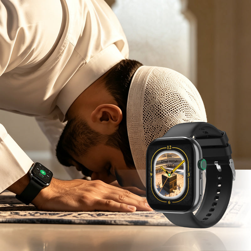 Muslim smartwatch for men and women with digital display and modern wristband design