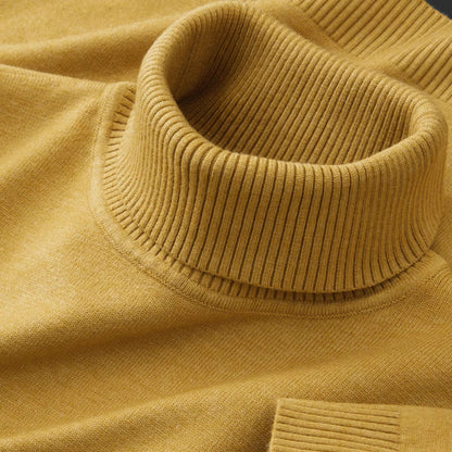 Men’s skin-friendly casual warm turtleneck sweater in a classic knit design