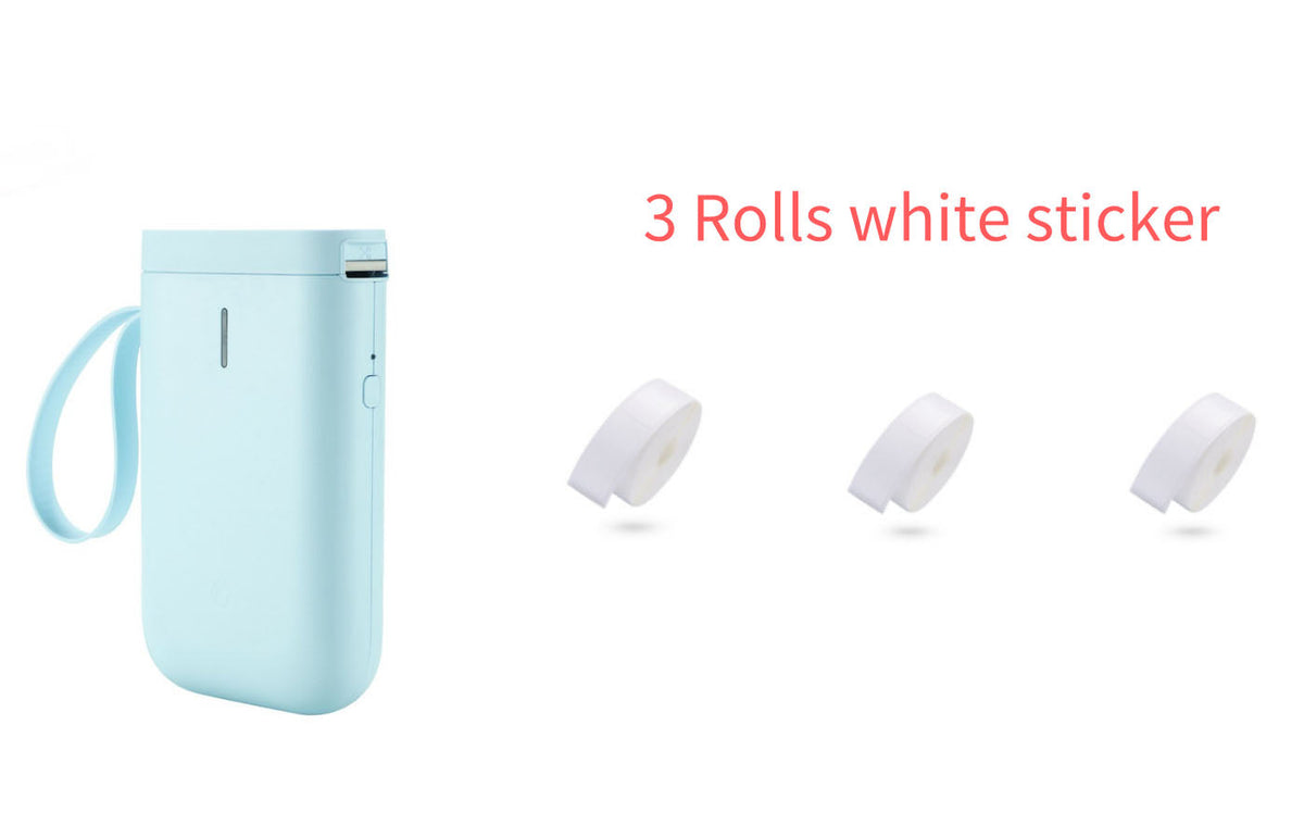 Small portable handheld printer by My Store, compact white design shown from the front