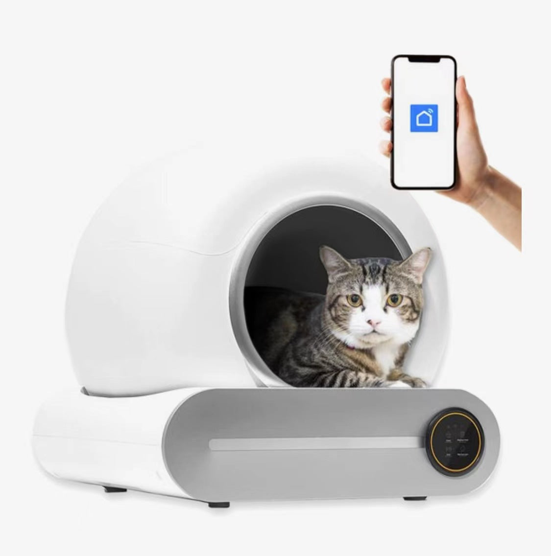 Automatic smart litter box cat toilet with self-cleaning pooper scooper function