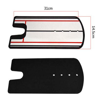 Golf putter posture correction mirror showing alignment guide for improving putting stance and setup