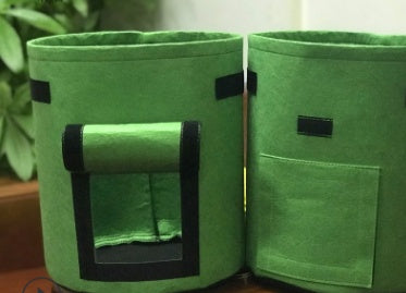 Breathable potato and tomato vegetable plant growth bag with durable fabric and side harvest window