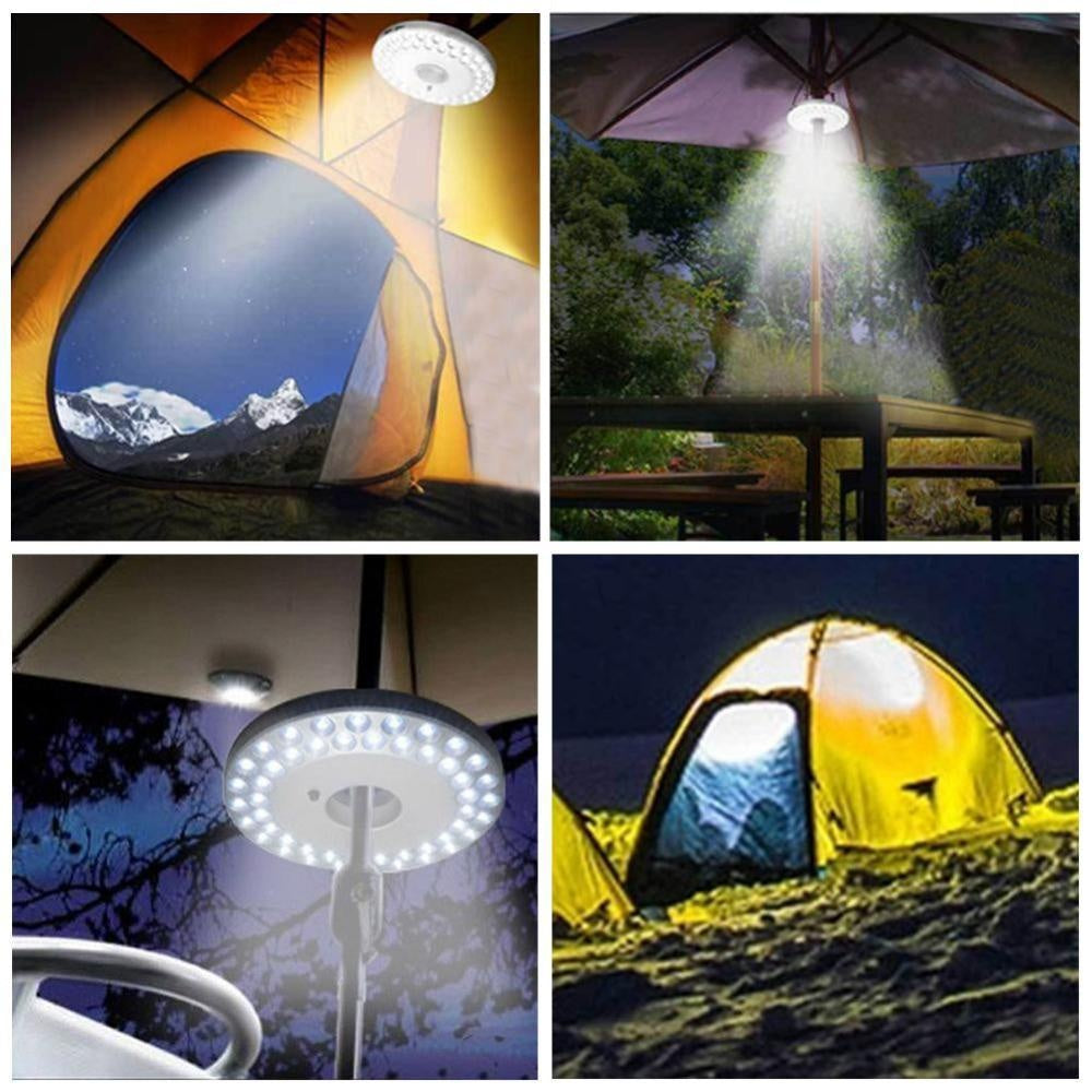 Patio umbrella LED light with compact design for illuminating outdoor umbrella spaces