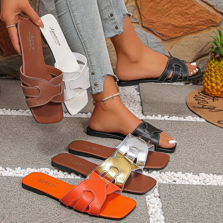 Square-toe breathable slip-on house slippers by My Store in a lightweight, comfortable design