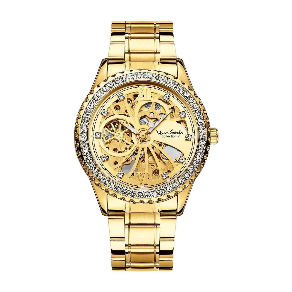 VAN GOGH mechanical movement men's watch with visible intricate dial details