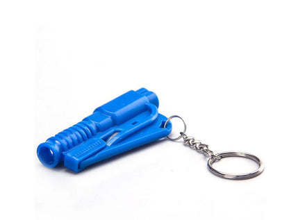 Mini emergency safety hammer keychain with compact metal hammer and key ring