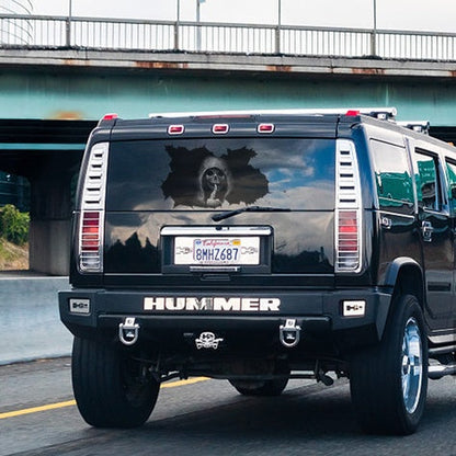 Halloween skull bumper sticker for car wall or floor, featuring a horror-inspired skull design