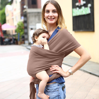 Solid color baby sling carrier by My Store for hands-free infant carrying