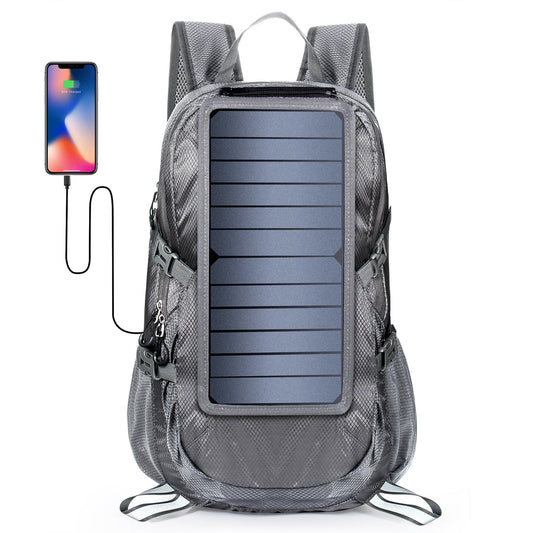 Foldable solar hiking daypack with 5V power supply, lightweight backpack design by My Store
