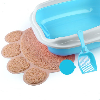 Semi-enclosed thickened splash-proof cat toilet in a compact, cat-sized design