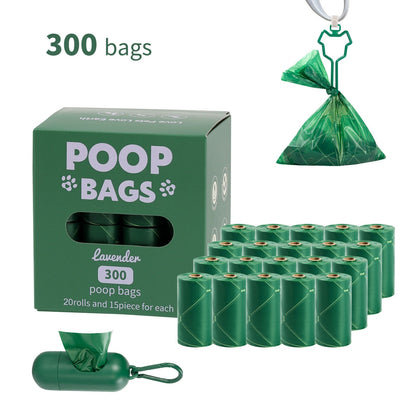 Dog waste bag holder with EPI degradable poop bags for pet cleanup