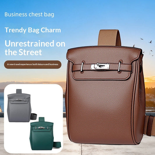 Men's lightweight minimalist crossbody bag in a sleek solid color by My Store