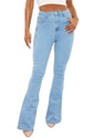 TodTan Womens Ripped Jeans High Waisted Bell Bottom Jeans Hem Destroyed Denim Pants