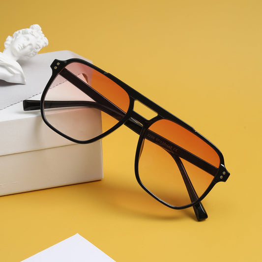Square double-beam black fashion sunglasses for women by My Store
