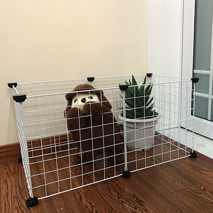 Splicing Teddy rabbit cage with isolation door, modular metal enclosure for small pets