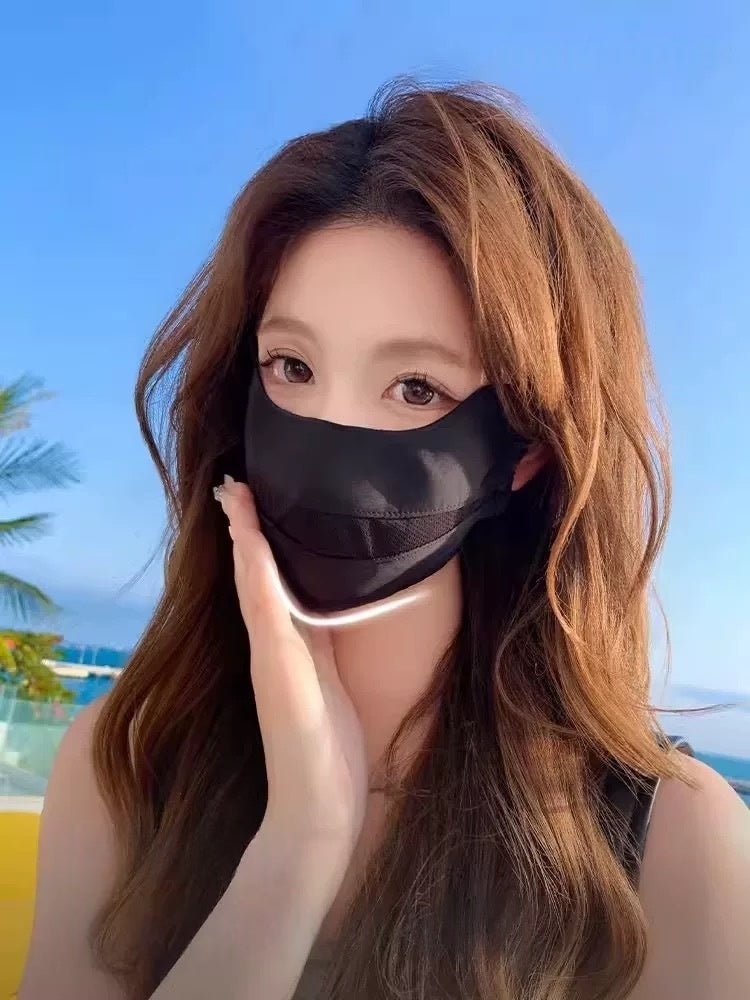 Women's sun-protective UV face mask in a lightweight design, shown against a plain background